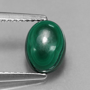2.09캐럿 천연 여러 가지 빛깔의 녹색 말라카이트, 타원형 컷, 7.8×6 mm, 불투명체