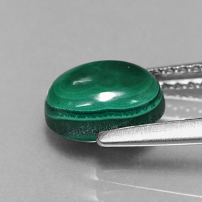 2.09캐럿 천연 여러 가지 빛깔의 녹색 말라카이트, 타원형 컷, 7.8×6 mm, 불투명체