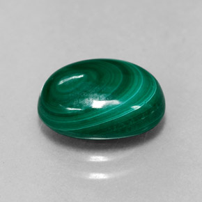 3.12캐럿 천연 여러 가지 빛깔의 녹색 말라카이트, 타원형 컷, 10×7.3 mm, 불투명체