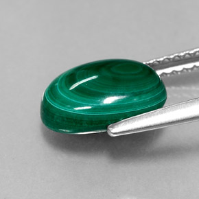 3.12캐럿 천연 여러 가지 빛깔의 녹색 말라카이트, 타원형 컷, 10×7.3 mm, 불투명체