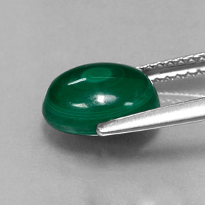 3.21캐럿 천연 여러 가지 빛깔의 녹색 말라카이트, 타원형 컷, 9.3×7.3 mm, 불투명체