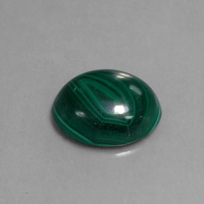 3.87캐럿 천연 여러 가지 빛깔의 녹색 말라카이트, 타원형 컷, 10.6×8.9 mm, 불투명체