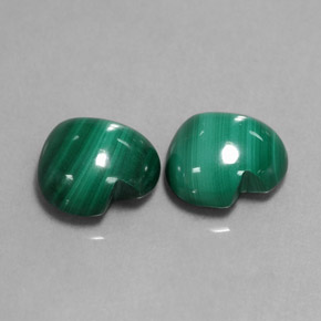캐럿 천연 여러 가지 빛깔의 녹색 말라카이트 보석, 하트 모양, 9×8.4 mm, 불투명체