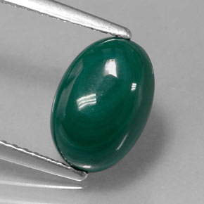 3.77캐럿 천연 여러 가지 빛깔의 녹색 말라카이트, 타원형 컷, 10.3×7.1 mm, 불투명체