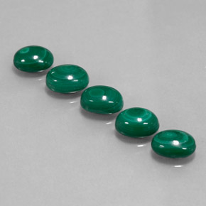 캐럿 천연 여러 가지 빛깔의 녹색 공작석 보석, 타원형 컷, 불투명체