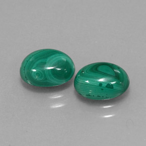 캐럿 천연 여러 가지 빛깔의 녹색 말라카이트 보석, 타원형 컷, 8.1×6.1 mm, 불투명체