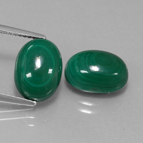 캐럿 천연 여러 가지 빛깔의 녹색 말라카이트 보석, 타원형 컷, 11.3×8.1 mm, 불투명체