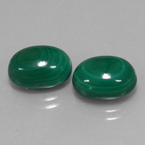 캐럿 천연 여러 가지 빛깔의 녹색 말라카이트 보석, 타원형 컷, 11.3×8.1 mm, 불투명체