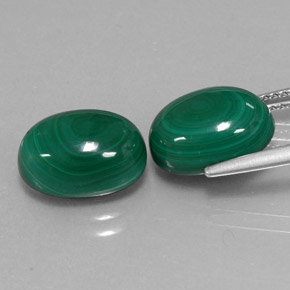 캐럿 천연 여러 가지 빛깔의 녹색 말라카이트 보석, 타원형 컷, 11.3×8.1 mm, 불투명체
