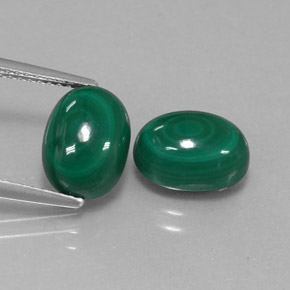 캐럿 천연 여러 가지 빛깔의 녹색 말라카이트 보석, 타원형 컷, 10×7.4 mm, 불투명체