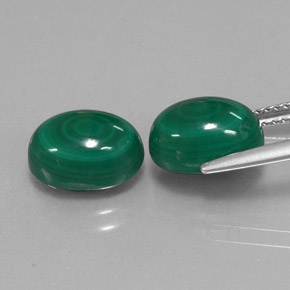 캐럿 천연 여러 가지 빛깔의 녹색 말라카이트 보석, 타원형 컷, 10×7.4 mm, 불투명체