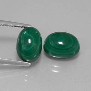캐럿 천연 여러 가지 빛깔의 녹색 말라카이트 보석, 타원형 컷, 10.1×7.2 mm, 불투명체