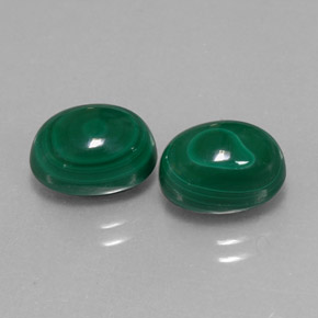 캐럿 천연 여러 가지 빛깔의 녹색 말라카이트 보석, 타원형 컷, 10.1×7.2 mm, 불투명체