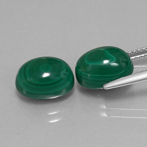 캐럿 천연 여러 가지 빛깔의 녹색 말라카이트 보석, 타원형 컷, 10.1×7.2 mm, 불투명체