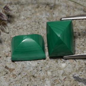 7.67캐럿 천연 여러 가지 빛깔의 녹색 말라카이트 보석, 바게트, 9×7.1 mm, 불투명체