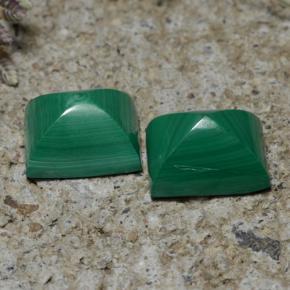 7.67캐럿 천연 여러 가지 빛깔의 녹색 말라카이트 보석, 바게트, 9×7.1 mm, 불투명체