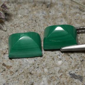 7.67캐럿 천연 여러 가지 빛깔의 녹색 말라카이트 보석, 바게트, 9×7.1 mm, 불투명체