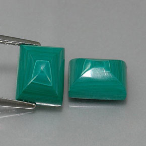 캐럿 천연 여러 가지 빛깔의 녹색 말라카이트 보석, 바게트, 10.1×8.1 mm, 불투명체