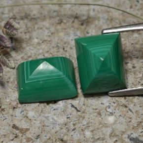 7.83캐럿 천연 여러 가지 빛깔의 녹색 말라카이트 보석, 바게트, 9×7.3 mm, 불투명체