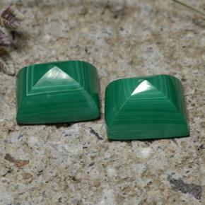 7.83캐럿 천연 여러 가지 빛깔의 녹색 말라카이트 보석, 바게트, 9×7.3 mm, 불투명체