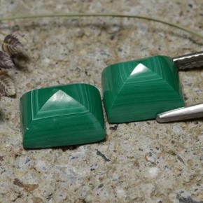 7.83캐럿 천연 여러 가지 빛깔의 녹색 말라카이트 보석, 바게트, 9×7.3 mm, 불투명체