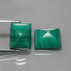 캐럿 천연 여러 가지 빛깔의 녹색 말라카이트 보석, 바게트, 8.9×7.4 mm, 불투명체