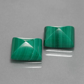 캐럿 천연 여러 가지 빛깔의 녹색 말라카이트 보석, 바게트, 8.9×7.4 mm, 불투명체