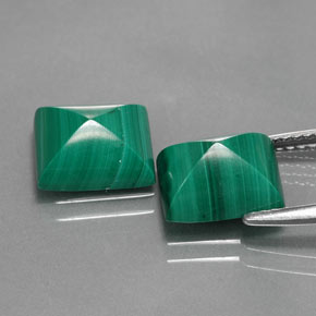 캐럿 천연 여러 가지 빛깔의 녹색 말라카이트 보석, 바게트, 8.9×7.4 mm, 불투명체