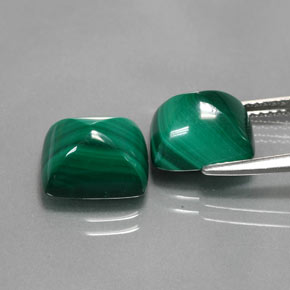 11.02캐럿 천연 여러 가지 빛깔의 녹색 말라카이트 보석, 바게트, 10.1×8.1 mm, 불투명체