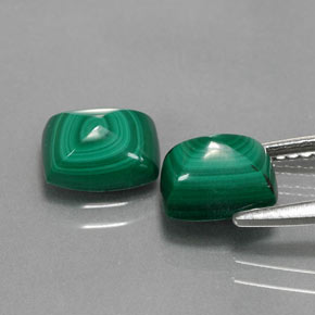 캐럿 천연 여러 가지 빛깔의 녹색 말라카이트 보석, 바게트, 7.5×6 mm, 불투명체