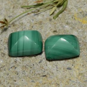 9.44캐럿 천연 여러 가지 빛깔의 녹색 말라카이트 보석, 바게트, 10×8.1 mm, 불투명체