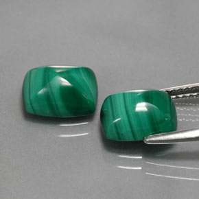 캐럿 천연 여러 가지 빛깔의 녹색 말라카이트 보석, 바게트, 9.1×7.1 mm, 불투명체