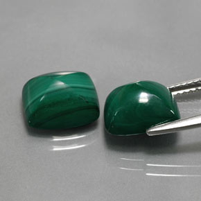 캐럿 천연 여러 가지 빛깔의 녹색 말라카이트 보석, 바게트, 10×8 mm, 불투명체