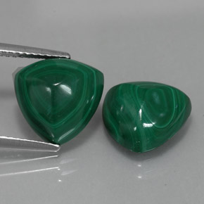 캐럿 천연 여러 가지 빛깔의 녹색 말라카이트 보석, 트릴리언, 11×10.9 mm, 불투명체
