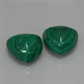 캐럿 천연 여러 가지 빛깔의 녹색 말라카이트 보석, 트릴리언, 11×10.9 mm, 불투명체