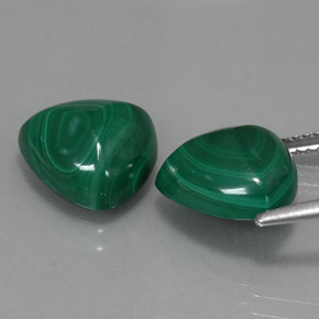 캐럿 천연 여러 가지 빛깔의 녹색 말라카이트 보석, 트릴리언, 11×10.9 mm, 불투명체