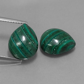 캐럿 천연 여러 가지 빛깔의 녹색 말라카이트 보석, 배 모양, 12.1×10 mm, 불투명체