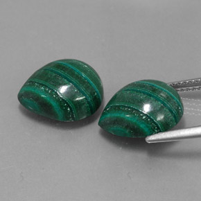 캐럿 천연 여러 가지 빛깔의 녹색 말라카이트 보석, 배 모양, 12.1×10 mm, 불투명체