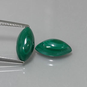 캐럿 천연 여러 가지 빛깔의 녹색 말라카이트 보석, 마퀴즈, 11.9×6.2 mm, 불투명체