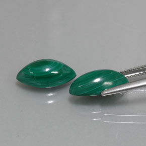 캐럿 천연 여러 가지 빛깔의 녹색 말라카이트 보석, 마퀴즈, 11.9×6.2 mm, 불투명체