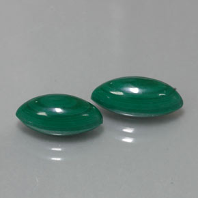 캐럿 천연 여러 가지 빛깔의 녹색 말라카이트 보석, 마퀴즈, 13.4×6.3 mm, 불투명체