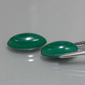 캐럿 천연 여러 가지 빛깔의 녹색 말라카이트 보석, 마퀴즈, 13.4×6.3 mm, 불투명체