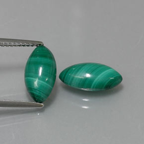 캐럿 천연 여러 가지 빛깔의 녹색 말라카이트 보석, 마퀴즈, 11.8×6.1 mm, 불투명체