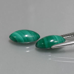 캐럿 천연 여러 가지 빛깔의 녹색 말라카이트 보석, 마퀴즈, 11.8×6.1 mm, 불투명체