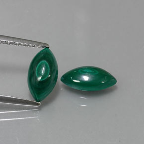 캐럿 천연 여러 가지 빛깔의 녹색 말라카이트 보석, 마퀴즈, 10.8×5.7 mm, 불투명체