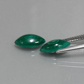 캐럿 천연 여러 가지 빛깔의 녹색 말라카이트 보석, 마퀴즈, 10.8×5.7 mm, 불투명체