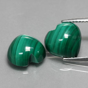 캐럿 천연 여러 가지 빛깔의 녹색 말라카이트 보석, 하트 모양, 10.1×9.8 mm, 불투명체