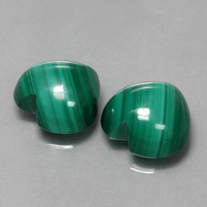 캐럿 천연 여러 가지 빛깔의 녹색 말라카이트 보석, 하트 모양, 10.1×9.8 mm, 불투명체