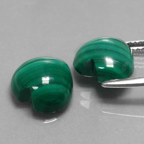 캐럿 천연 여러 가지 빛깔의 녹색 말라카이트 보석, 하트 모양, 10.1×9.8 mm, 불투명체