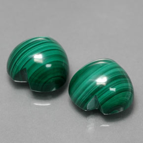 캐럿 천연 여러 가지 빛깔의 녹색 말라카이트 보석, 하트 모양, 10.1×9.8 mm, 불투명체